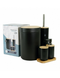 KIT BAÑO 5 PIEZAS NEGRO